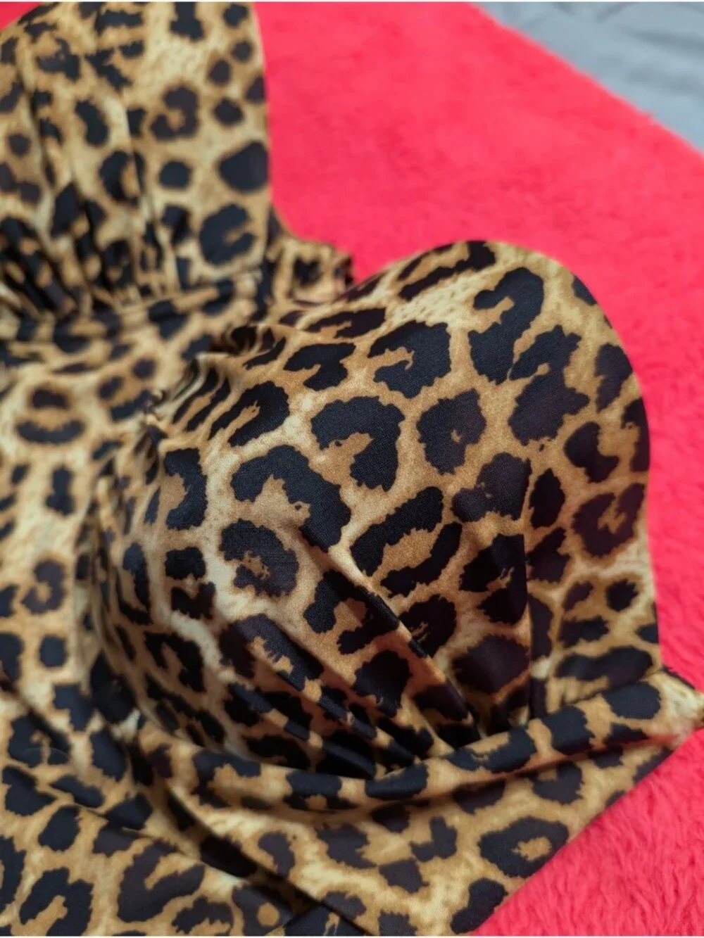 Smart Sexy Swim Tankini Top 38D Leopard Print Underwire Strapless Flounce